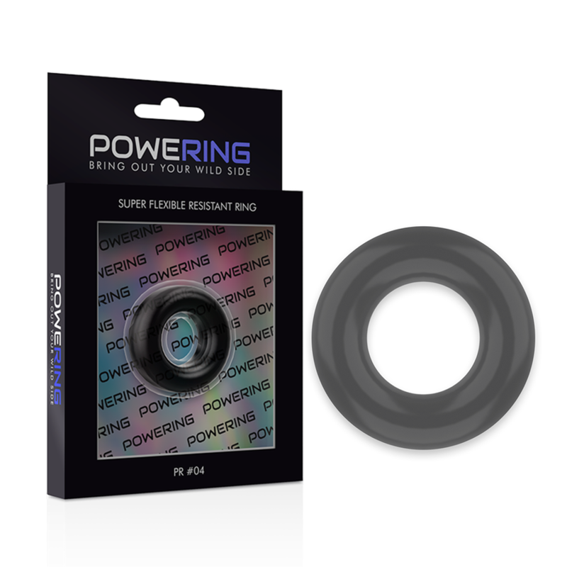 POWER - SUPERFLEXIBEL OCH RESISTENT PENISRING 3,8 CM PR04 SVART