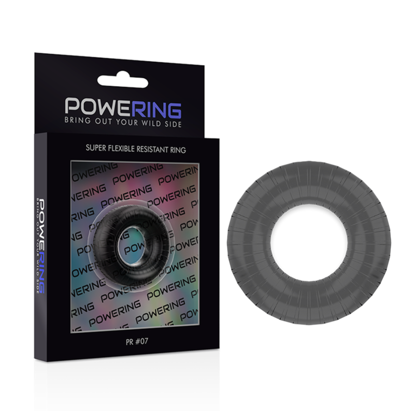 POWERING - SUPER FLEXIBLE I RESISTENT ANELL PENIS 4.5CM PR07 NEGRE