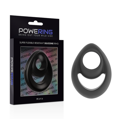 POWER - SUPER FLEXIBEL OCH RESISTENT PENIS OCH TESTIKEL RING PR14 SVART