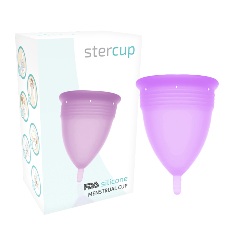 STERCUP - FDA SILICONE MENSTRUAL CUP, PURPLE - SIZE L