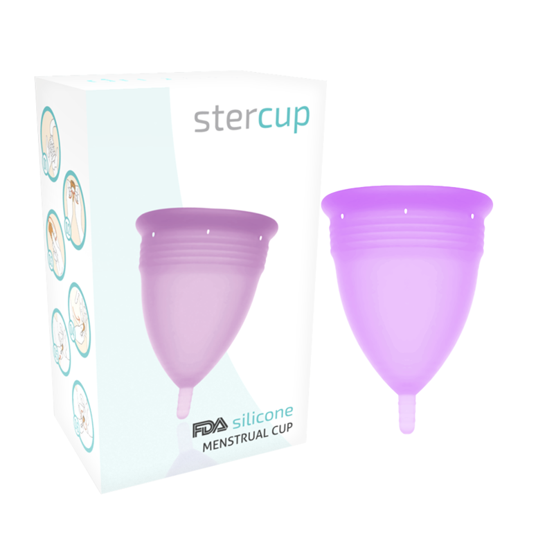 STERCUP - FDA SILICONE MENSTRUAL CUP, PURPLE - SIZE S