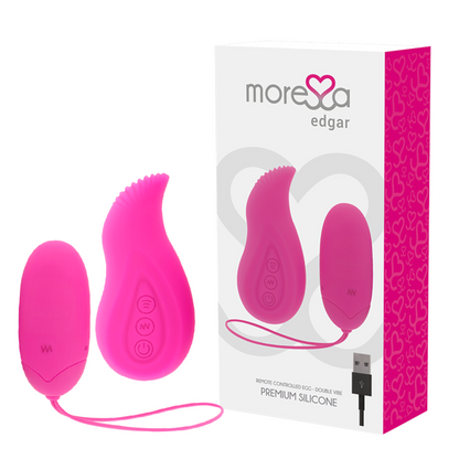MORESSA - EDGAR SET DUO HUEVO REMOTO Y MANDO CON VIBRACIÓN INCORPORADA PREMIUM SILICONE CONTROL REMOTO