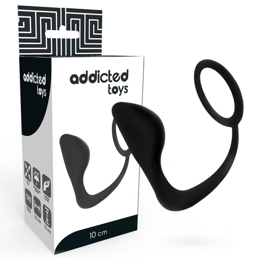 Joguines addictes: endoll anal amb anell de penis negre