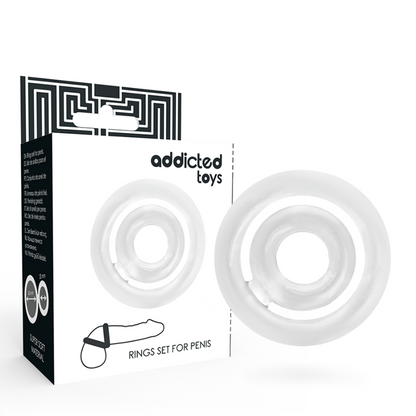 ADDICTED TOYS - POTENZ CONJUNTO ANÉIS PÉNIS TRANSPARENTE