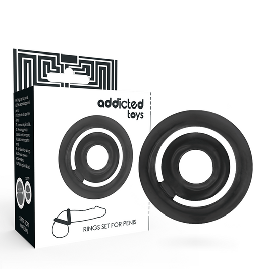 Toys Addicted - Potenz Set Black Penis Rings
