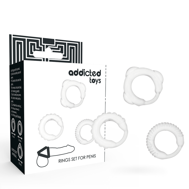 ADDICTED TOYS - CONJUNTO 3 ANÉIS DE PÉNIS CLEAR
