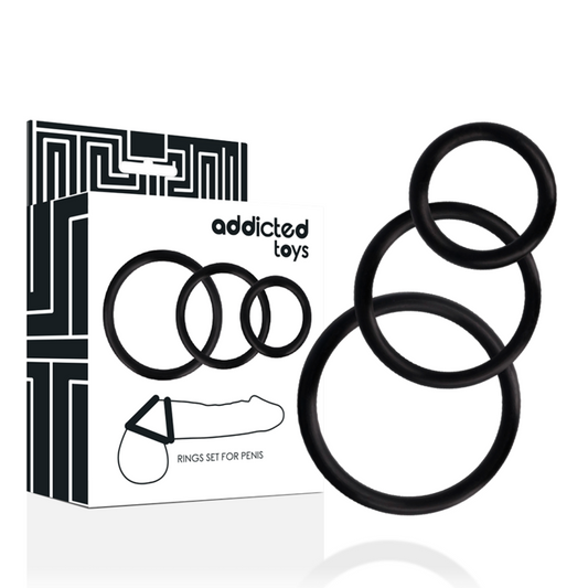 Addicted Toys - Estableix anells de penis negre
