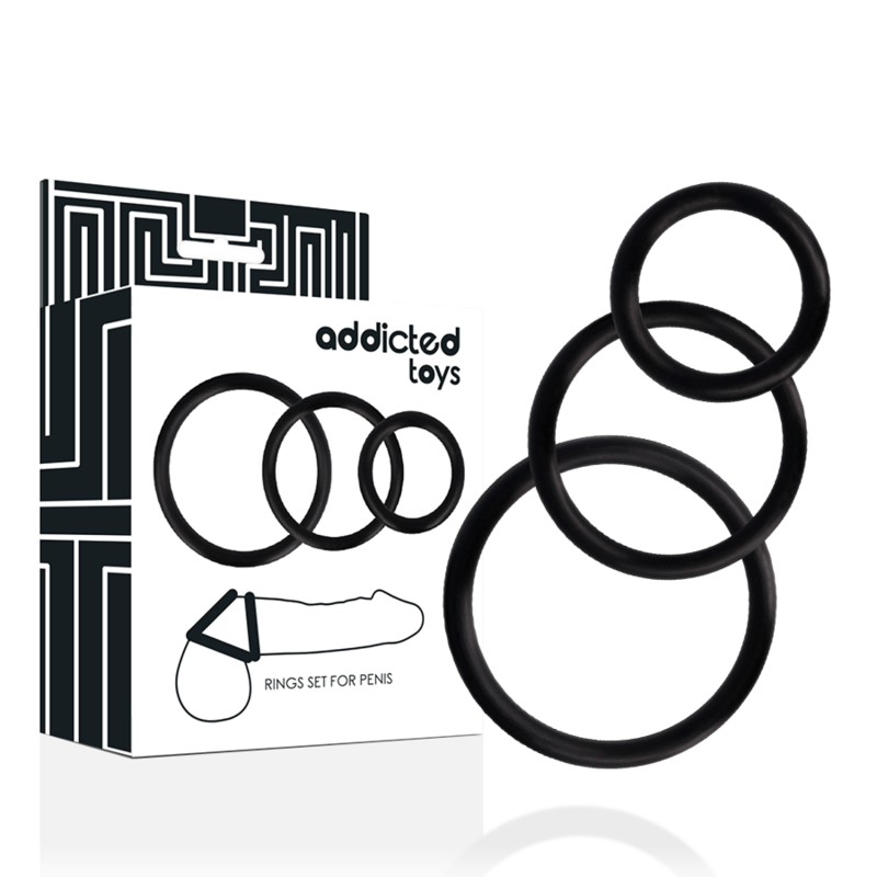 ADDICTED TOYS - SET ANELLS PENE NEGRE