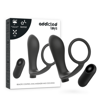 Joguines addictes: anell de penis amb un connector remot anal recarregable