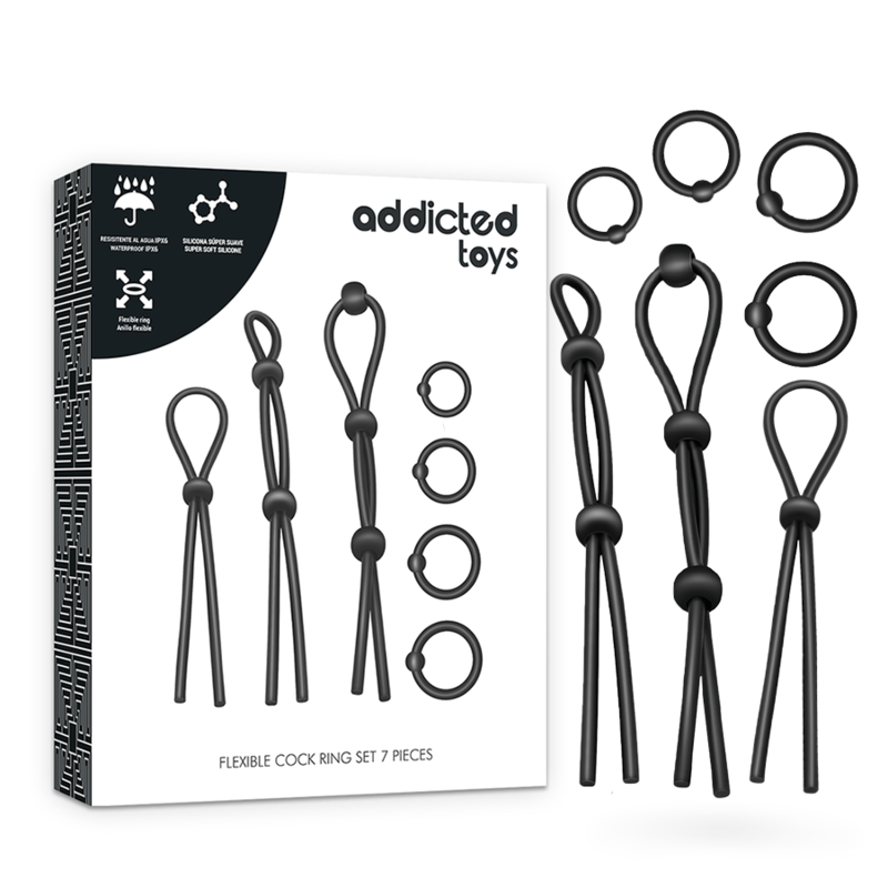 ADDICTED TOYS - KIT DE 7 ANELLES SILICONA FLEXIBLE