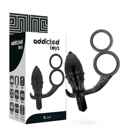 Joguines addictes: endoll anal amb doble anell negre