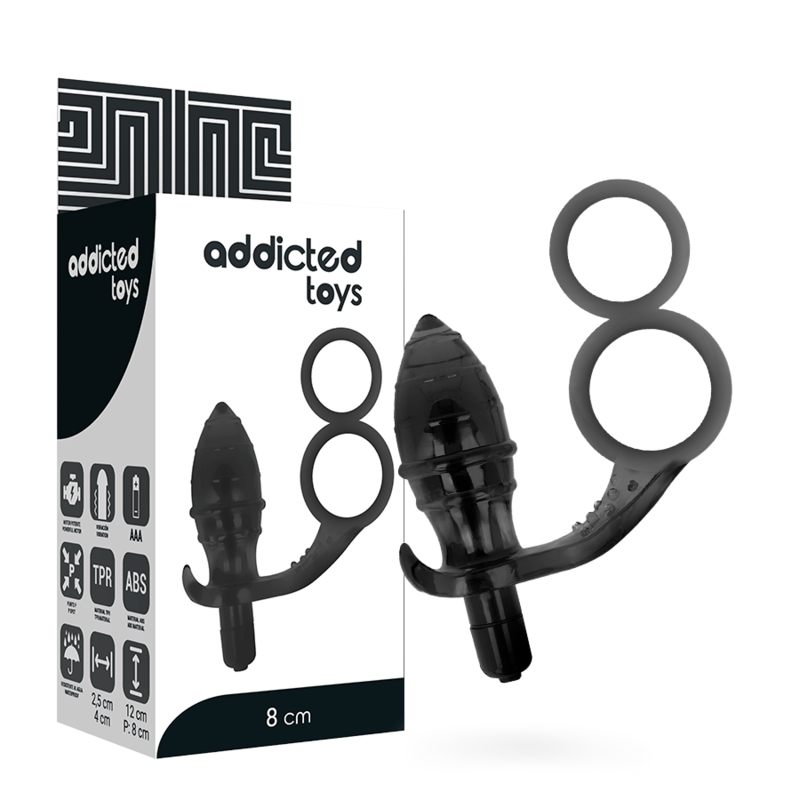 ADDICTED TOYS - PLUG ANAL AMB ANELLA DOBLE NEGRE