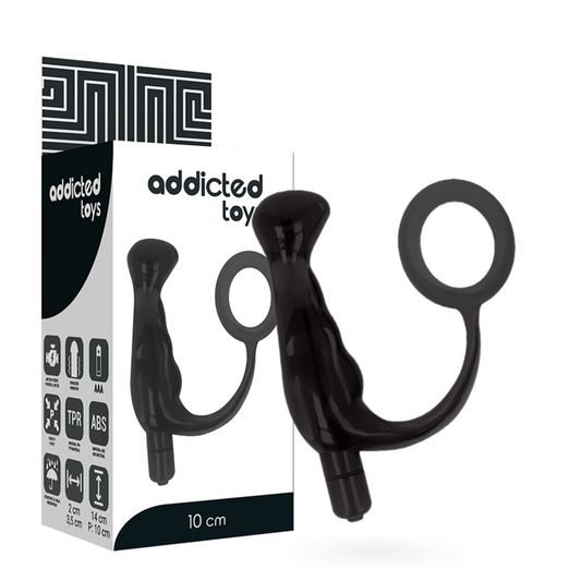 Joguines addictes: vibrador prostàtic negre de 10 cm