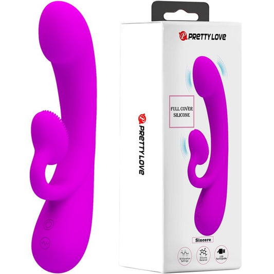 PRETTY LOVE - SINCERE VIBRADOR Y SUCCIONADOR DE CLÍTORIS SILICONA MORADO