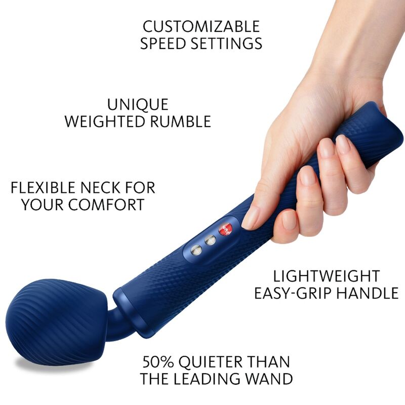 FUN FACTORY - VIM WAND RUMBLE VIBRADOR RECARGABLE SILICONA MEDIANOCHE