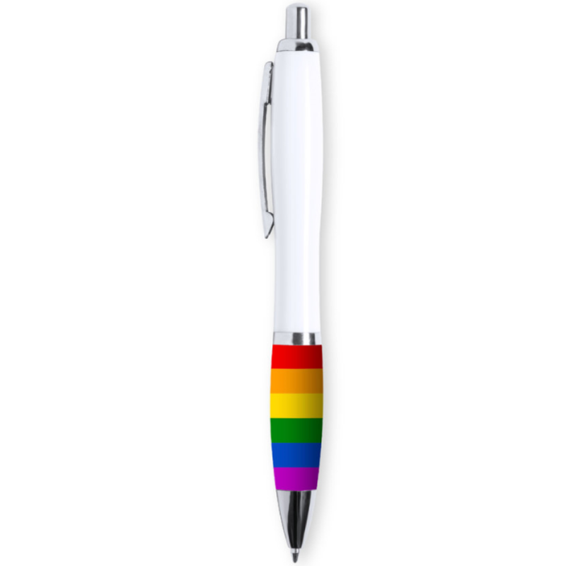 PRIDE - WHITE PEN WITH LGBT FLAG
