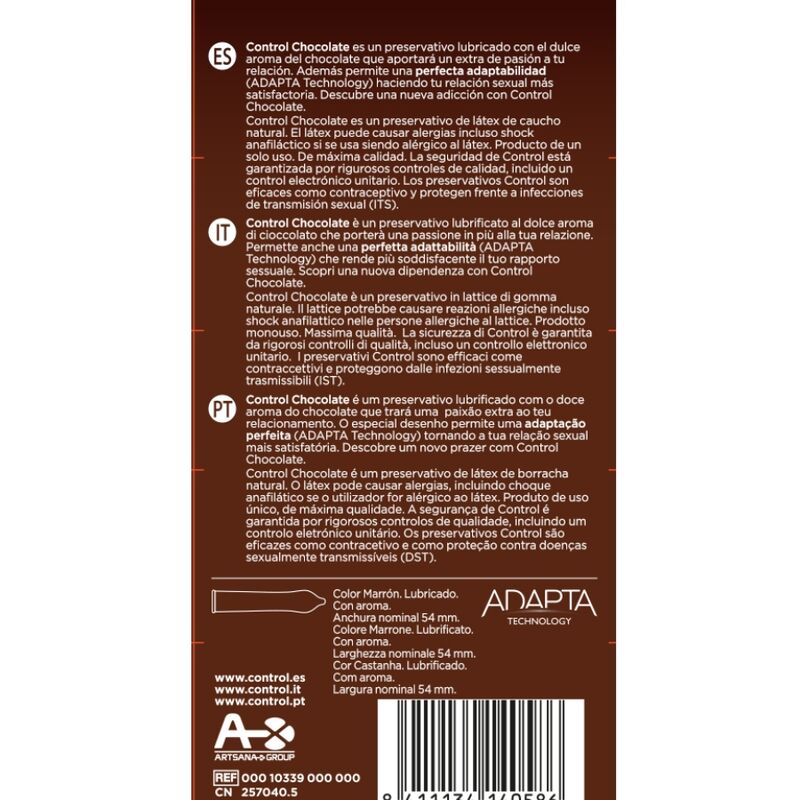 CONTROL - XOCOLATA PRESERVATIUS 12 UNITATS