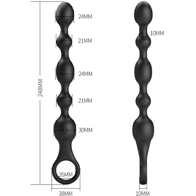 PRETTY LOVE - VAN ANAL BEADS 10 VIBRATIONS RECHARGEABLE SILICONE