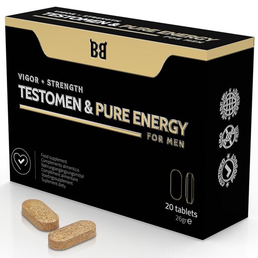 BLACK BULL - TESTOMEN &amp; PURE ENERGY BOOST FÖR MÄN 20 KAPSLAR