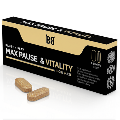 BLACK BULL - MAX PAUSE &amp; VITALITETSHÄMMANDE FÖR MÄN 4 KAPSLAR