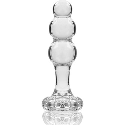 NEBULA SERIES BY IBIZA - MODEL 1 TRANSPARENT GLASS PLUG 10.5 CM -OR- 3 CM