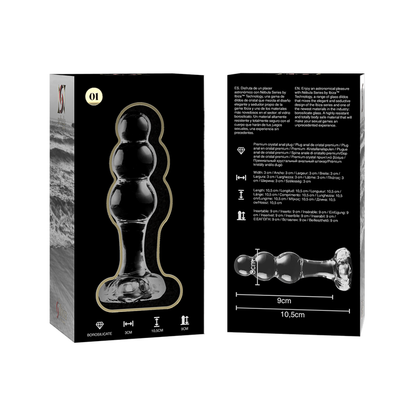 NEBULA SERIES BY IBIZA - MODELO 1 PLUG CRISTAL TRANSPARENTE 10.5 CM -O- 3 CM