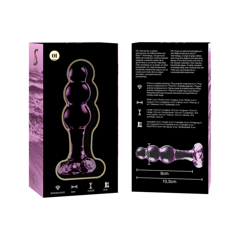 NEBULA SERIES BY IBIZA - MODEL 1 PINK CRYSTAL PLUG 10.5 CM -O- 3 CM