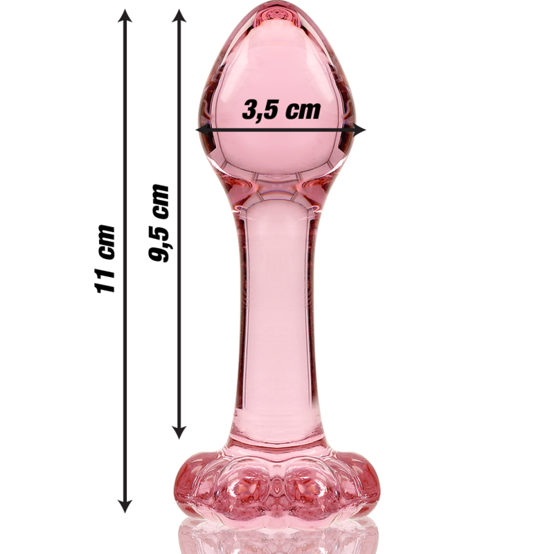 NEBULA SERIES BY IBIZA - MODELO 2 PLUG CRISTAL ROSA 11 CM -O- 3.5 CM