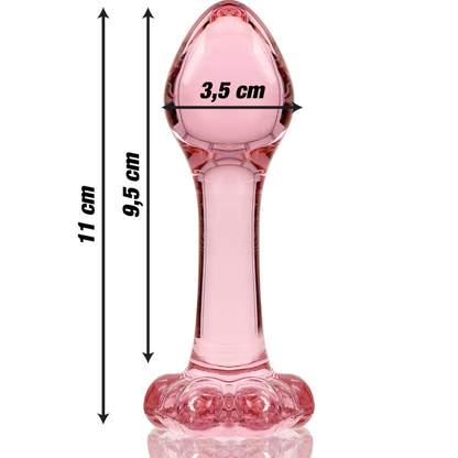 NEBULA SERIES BY IBIZA - MODEL 2 PINK GLASS PLUG 11 CM -OR- 3.5 CM
