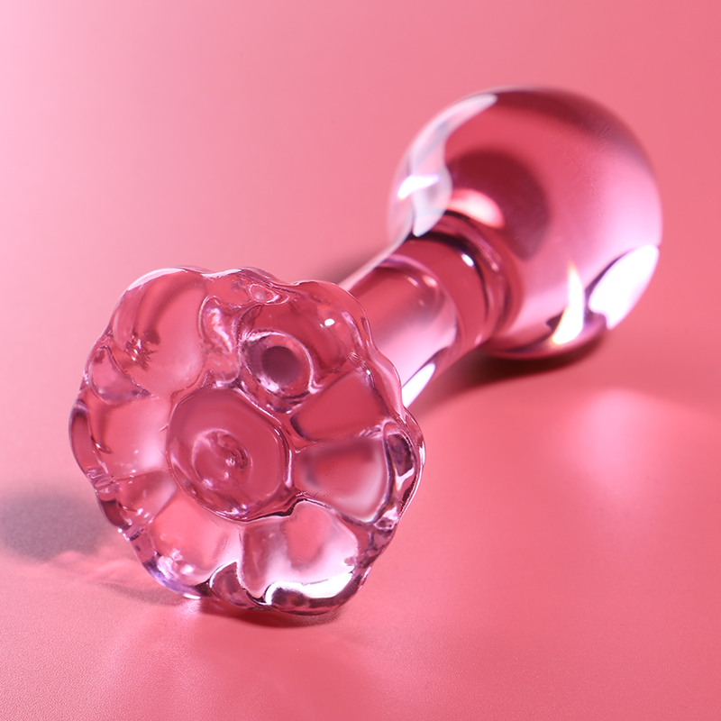 NEBULA SERIES BY IBIZA - MODEL 2 PINK GLASS PLUG 11 CM -OR- 3.5 CM