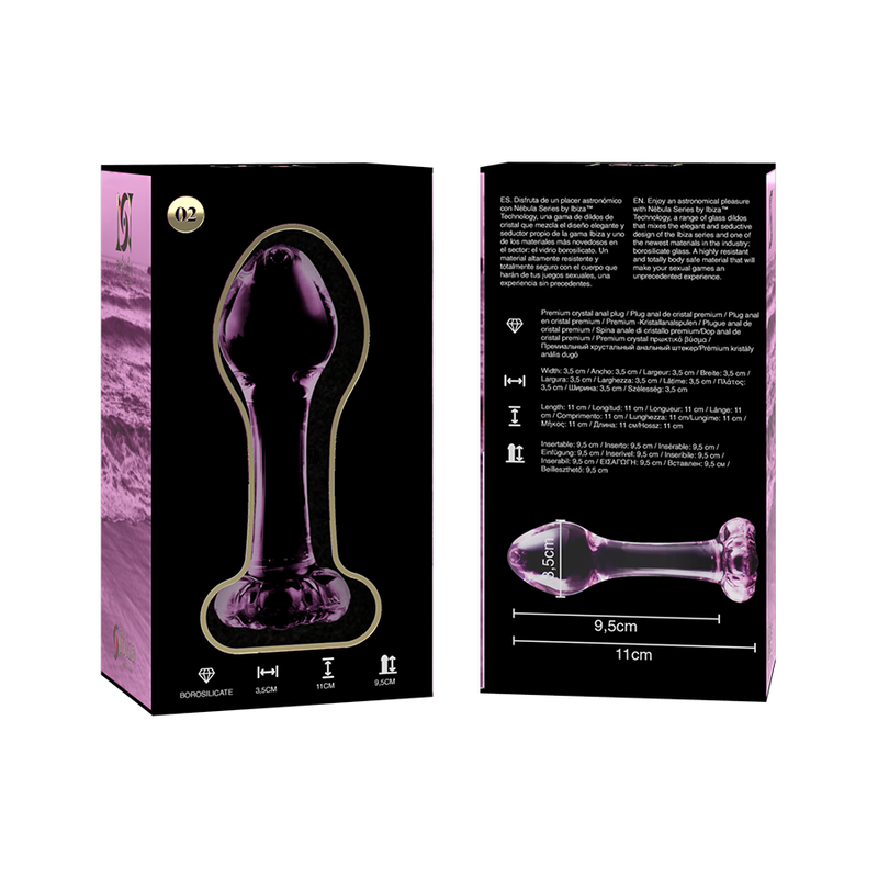 NEBULA SERIES BY IBIZA - MODELO 2 PLUG CRISTAL TRANSPARENTE 11 CM -O- 3.5 CM