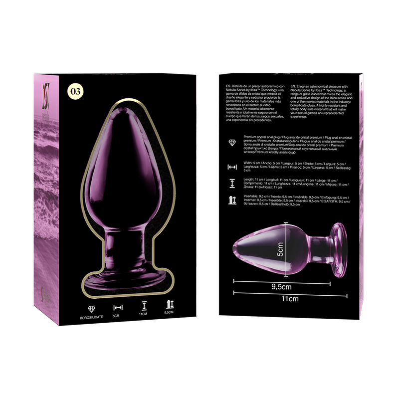 NEBULA SERIES BY IBIZA - MODELO 3 PLUG CRISTAL TRANSPARENTE 11 CM -O- 5 CM