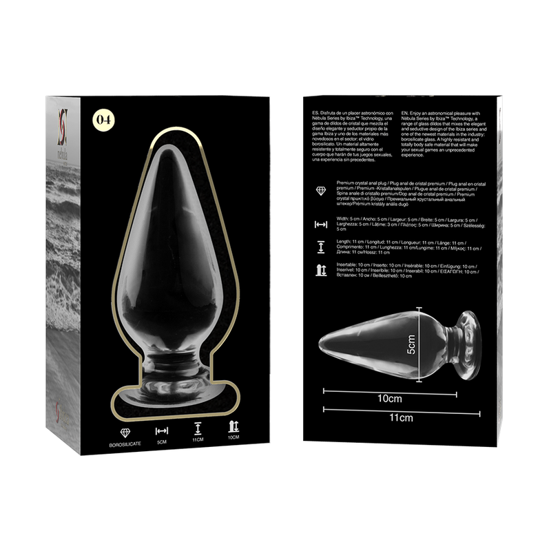 NEBULA SERIES BY IBIZA - MODELO 4 PLUG CRISTAL TRANSPARENTE 11 CM -O- 5 CM
