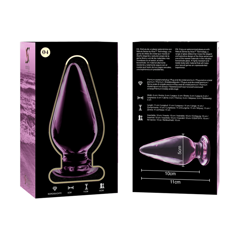 NEBULA SERIES BY IBIZA - MODEL 4 PINK CRYSTAL PLUG 11 CM -OR- 5 CM