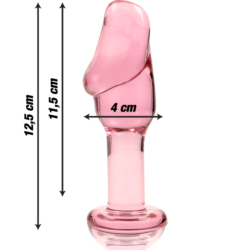 NEBULA SERIES BY IBIZA - MODEL 6 PINK GLASS PLUG 12.5 CM -OR- 4 CM