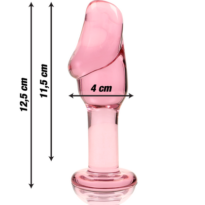 NEBULA SERIES BY IBIZA - MODEL 6 PINK GLASS PLUG 12.5 CM -OR- 4 CM