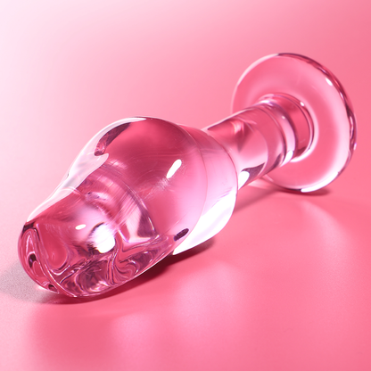 NEBULA SERIES BY IBIZA - MODEL 6 PINK GLASS PLUG 12.5 CM -OR- 4 CM