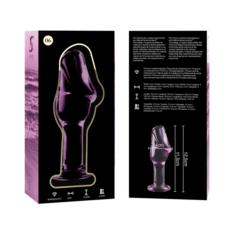 NEBULA SERIES BY IBIZA - MODELO 6 PLUG CRISTAL TRANSPARENTE 12.5 CM -O- 4 CM