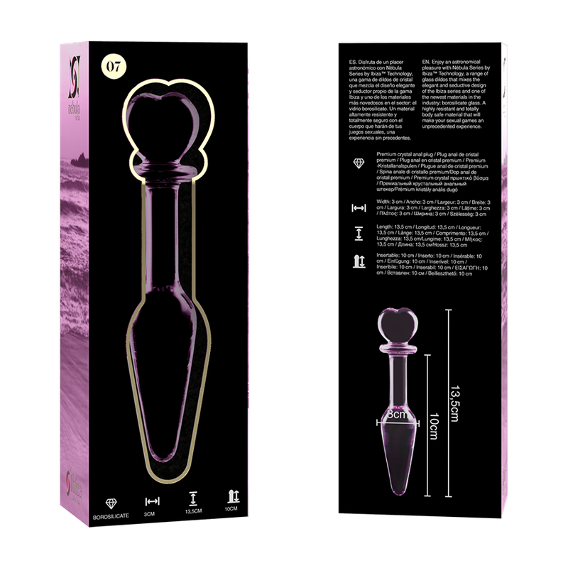 NEBULA SERIES BY IBIZA - MODELO 7 PLUG CRISTAL TRANSPARENTE 13.5 CM -O- 3 CM