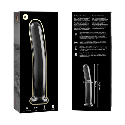 NEBULA SERIES BY IBIZA - MODEL 8 TRANSPARENT GLASS DILDO 14.5 CM -O- 2 CM