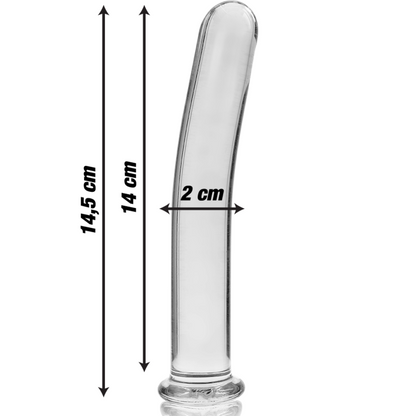 NEBULA SERIES BY IBIZA - MODEL 8 TRANSPARENT GLASS DILDO 14.5 CM -O- 2 CM