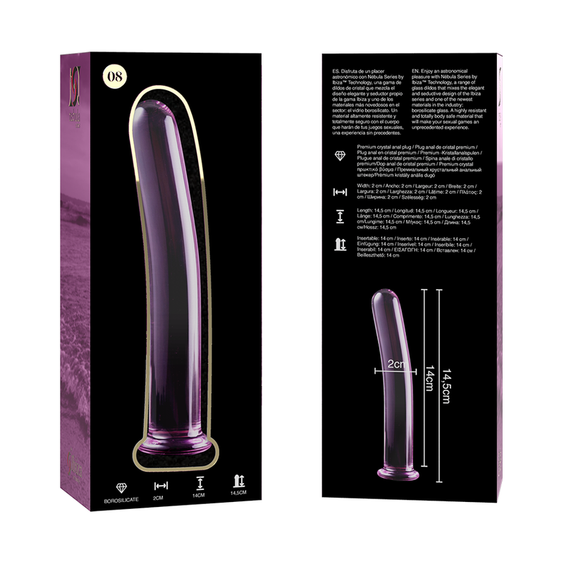 NEBULA SERIES BY IBIZA - MODEL 8 PINK CRYSTAL DILDO 14.5 CM -O- 2 CM