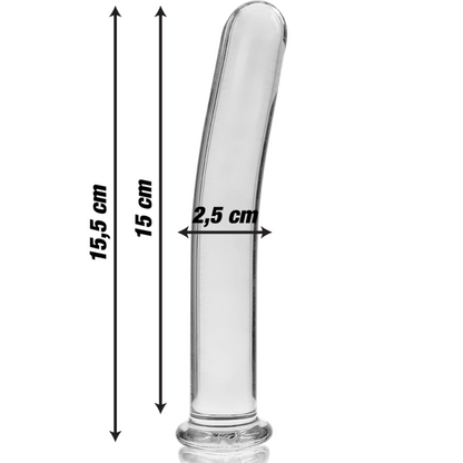 NEBULA SERIES BY IBIZA - MODEL 9 TRANSPARENT GLASS DILDO 15.5 CM -OR- 2.5 CM