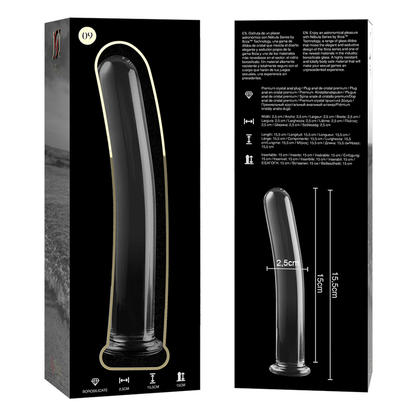 NEBULA SERIES BY IBIZA - MODEL 9 TRANSPARENT GLASS DILDO 15.5 CM -OR- 2.5 CM