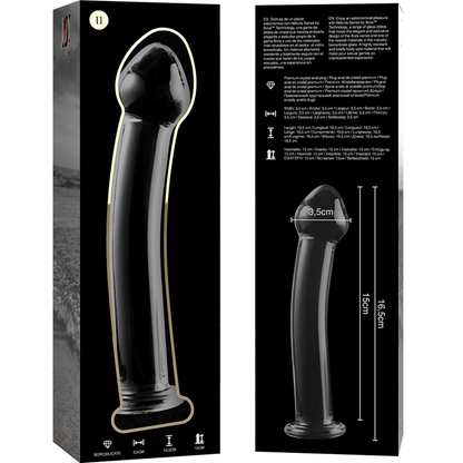 NEBULA SERIES BY IBIZA - MODEL 11 TRANSPARENT GLASS DILDO 16 CM -OR- 3 CM