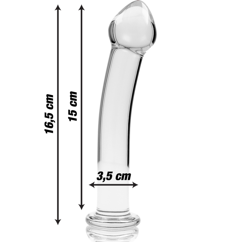 NEBULA SERIES BY IBIZA - MODEL 11 TRANSPARENT GLASS DILDO 16 CM -OR- 3 CM