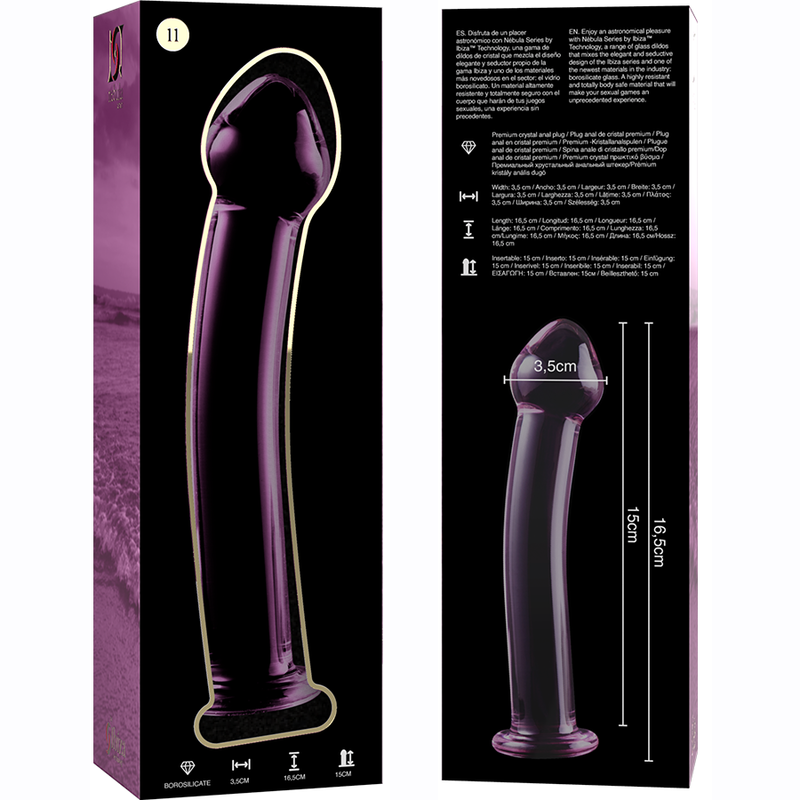 NEBULA SERIES BY IBIZA - MODEL 11 PINK CRYSTAL DILDO 16 CM -OR- 3 CM
