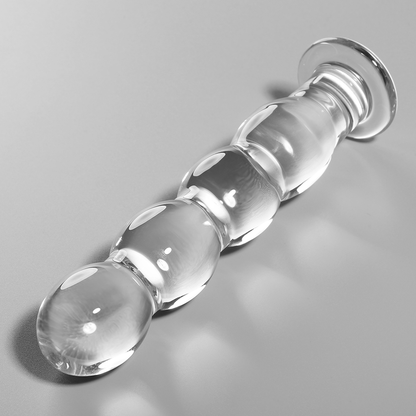 NEBULA SERIES BY IBIZA - MODEL 10 TRANSPARENT GLASS DILDO 16.5 CM -OR- 3.5 CM