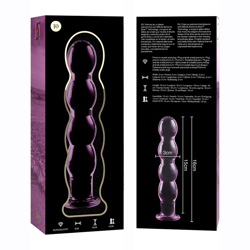 NEBULA SERIES BY IBIZA - MODELO 10 DILDO CRISTAL ROSA 16.5 CM -O- 3.5 CM