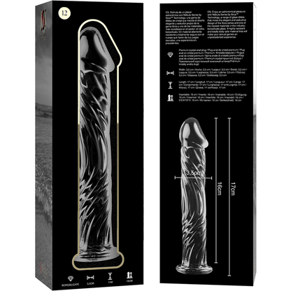 NEBULA SERIES BY IBIZA - MODEL 12 TRANSPARENT GLASS DILDO 17 CM -OR- 3.5 CM